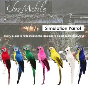 Autres accessoires de décoration de table 1pc main mousse plume artificielle perroquet imitation oiseau modèle figurine oiseaux maison ornement jardin YQ240129