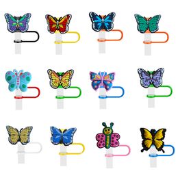 Autres accessoires de décoration de table Colored Butterfly 28 ST ER POUR CUPS 30 40 OZ BOUTEURS D'EAU PACK TOPPER DE 8 mm réutilisable mignon SILE TI OTLKT