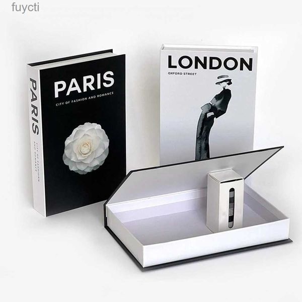 Autres accessoires de décoration de table New York Londres Paris Mode Faux Livre Simulation Stockage Magnétique Boîte Décorative YQ240125