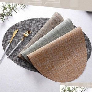 Autres accessoires de décoration de table Place Mat Placements ronds Cuisine Placemat Chaleur Insation Résistant aux taches Lavable PVC Tapis Drop Otlq7