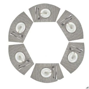 Autres accessoires de décoration de table Tapis de salle à manger en plastique PVC Napperons ronds Insation de chaleur Napperon antidérapant Plat Bol Vaisselle Tampons D Ot6Do