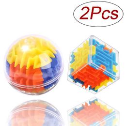 Andere speelgoed 1-2pc 3D Mini Maze Magic Cube Puzzle Speed ​​Cube Rolling Ball Magic Cube Childrens Education Toy 4cm Cube S245176320