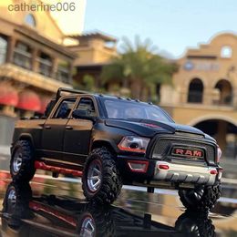 Ander speelgoed 1/32 Ram TRX Pickup Automodel Geluid en licht Pull Back Diecast speelgoed Voertuigen Verzamelbaar Metalen speelgoedauto voor kinderen GiftL231024