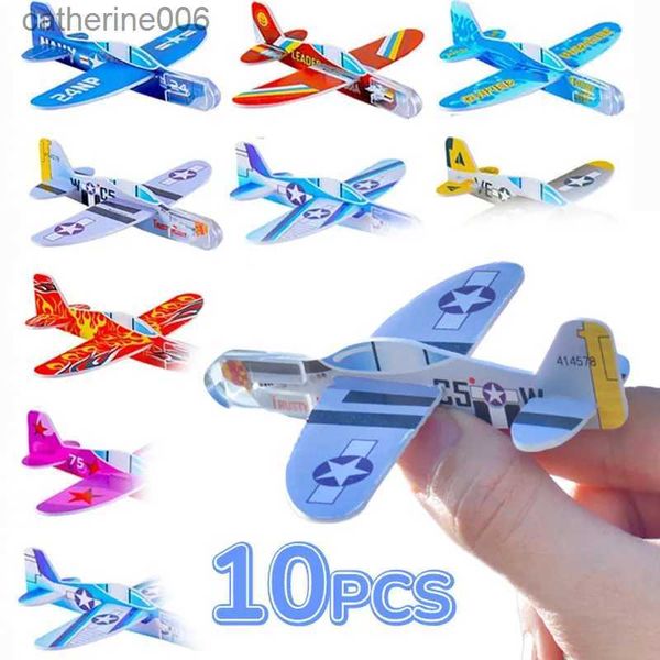 Otros juguetes 10-1 unids Mini DIY Lanzamiento de mano Flying Glider Planes Juego para niños Juguetes Espuma Avión Favores de fiesta Regalo Lanzamiento al aire libre Fighter ToyL231024