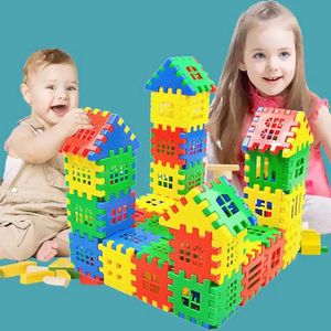 Autres jouets 100/140pcs Plastic Building Blocage Childrens Toys Funding Education Colorful House Bloc Toys Childrens Christmas Gifts S245163 S245163