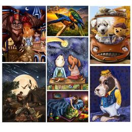 Andere speelgoed 100 stuks Jigsaw Puzzle Assembly Pictures Dog Dier Stress Relief Puzzle Toys Toys en Child Education Gifts S245176320