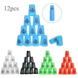 Autres jouets 12PCS Quick Stacks Cups Stacking Game Funny Indoor Speed Cup Training Fast Reaction 230710
