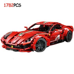 Andere speelgoed 1782pcs High Tech T5001 Block Red 2 Sport Car Model Kinderen Opleiding Toy Boy Birthday Gifts 230815