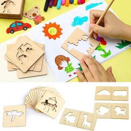 Autres jouets 20 pièces de modèle de dessin en bois pour enfants ensemble de plantes à dessin toys colored art artists ensemble accessoires pour enfants