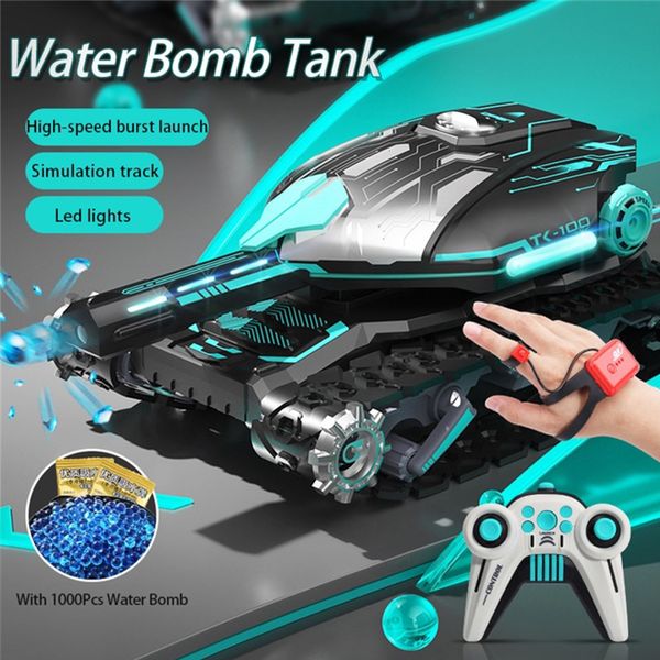 Otros juguetes 24G 4WD RC Tank Toy 116 Control remoto de coche de radio control Panzer Crawler Bomba de agua Tanques Competencia de tiro para niños 230616