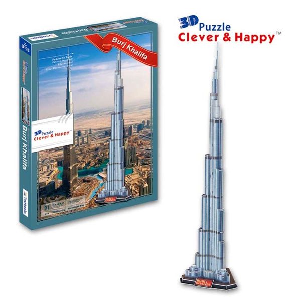 Otros juguetes Rompecabezas 3D Modelo Burj Khalifa Building 91 piezas Decoración del hogar Kits difíciles para niños y adultos 230829