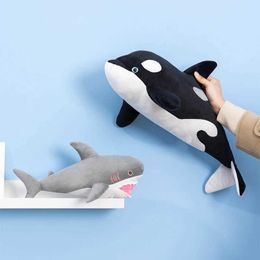 Otros juguetes de 40/50 cm Waller simulada y excelente tiburón blanco juguete bebé lindo relleno suave muñeca marina almohada de felpa animal