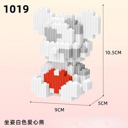 Ander speelgoed 450PCS Half Anatomy Bear Nano Bouwstenen Cartoon Kleur met Lade Model Creatief Micro Diamond Bricks Voor kinderen 231118