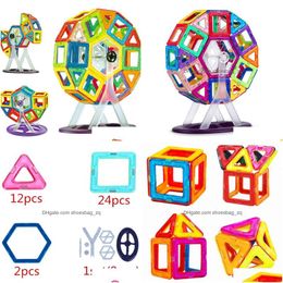 Autres jouets 46pcs à grande taille Blocs de construction magnétiques Ferris Wheel B Designer Éclairage Bs Bs Birndans Gift Drop Living Cadeaux DHE0K