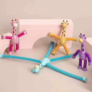 Autres Jouets 4pcs Ventouse Télescopique Girafe Jouet Dessin Animé Puzzle ParentEnfant Décompression Interactive Soulagement Du Stress Z30 230519