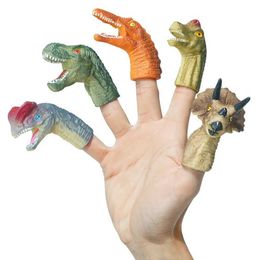 Autres jouets 5 mini dessin animé réaliste dragon dinosaure doigt marionnet sets de rôles de rôle