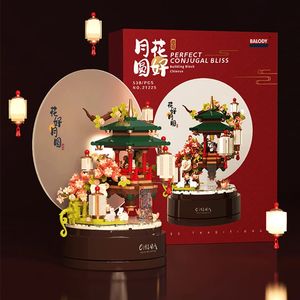 Autres jouets 538pcs style chinois boîte à musique qui coule pavillon d'eau blocs de construction rue vue briques moc jouet bureau décoration cadeau pour ami 231116