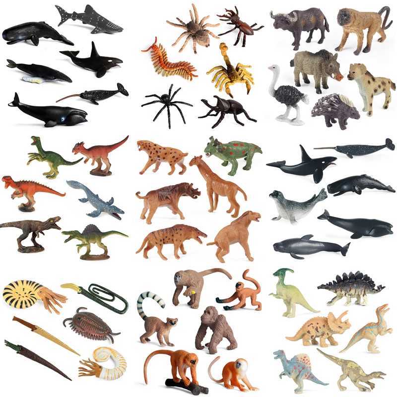 Other Toys 6 pieces/set ocean grassland dinosaur ancient animal miniature character models action figures childrens education collectible toysL240502