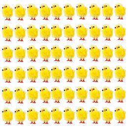 Andere speelgoed 60 stuks Easter Chick Plastic Yellow Craft Chemische Vezel Simulatie Display Gift Party Decoratie Kwekerij ornamenten 230227