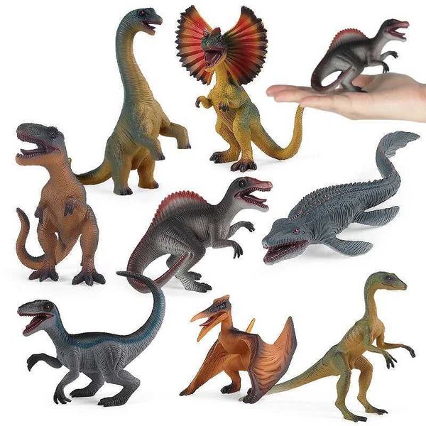 Autres jouets 8 styles de petits modèles de caractère dinosaure Toys Jurassic Tyrannosaurus rexmosa Pterosaur Figures Childrens Collectible Giftsl240502