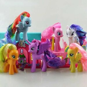 Autres jouets un vrai trésor enfant mon personnage d'anime Twilight City Sparkling Rainbow Flute Petite affectation Modèles de poney rares Cadeaux jouets