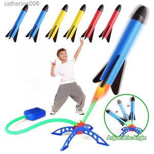 Autres jouets Air Rocket Foot Pump Launcher Jouet pour enfants en plein air Pied clignotant Stomp Soaring Flying Foam Jump Pressé Jeu interactif ToyL231024