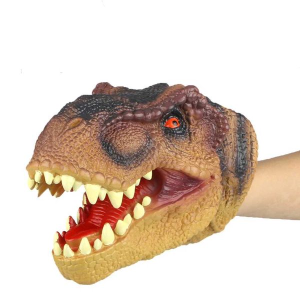 Autres jouets Animal Hand Puppets Childrens Cool Rubber Toys Shark and Dinosaur En forme de dinosaures faisant semblant de jouer avec des gants en gants en cadeaux Childrensl240502