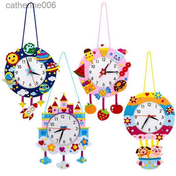 Autres jouets Bébé DIY Horloge Jouets Montessori Arts Artisanat Heure Minute Seconde Enfants Cognition Horloges Jouets pour Enfants Cadeau Préscolaire CadeauxL231024