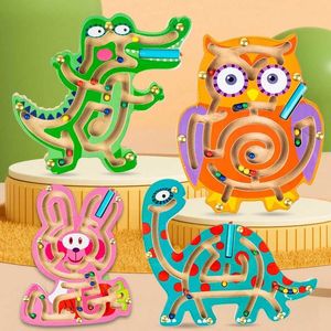 Andere speelgoed Baby Montessori Educatief speelgoed Childrens Magnetic Maze Balance Board Houten Puzzle Game Baby Toys 1 2 3 jaar