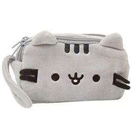 Autres jouets Sac de crayon de chat de dessin animé Zipper mignon sac de rangement en peluche nouveauté sac à crayons Kawaii papeterie fille cadeau sac de maquillage fournitures scolairesL2403