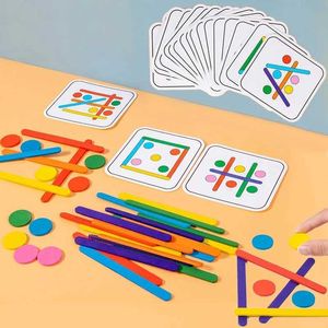 Autres jouets Childrens Montessori Puzzle Wood 3d Puzzle jeu puzzle Stick Geometry Forme Matching Childrens Eardifhood Education Toys S245176320