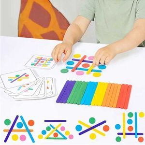 Autres jouets Childrens Rainbow Stick Puzzle Montessori Toys Couleur Perception Logic Thinking Match Game Childrens Early Education Wooden Toys S245176320