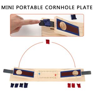 Autres jouets Ensemble de cornhole classique Mini planches de trou de maïs portables et 8 sacs de haricots Jeu de lancer de table pour extérieur intérieur enfants adultes plaisir en famille 231019