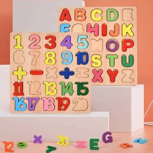 Autres jouets alphabet coloré et forme numérique correspondant en bois 3d puzzle childrens