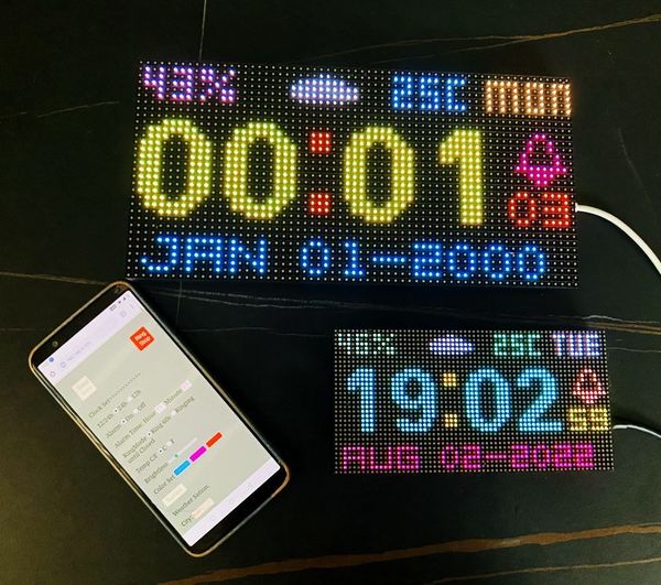 Andere Spielzeuge Coole Digitaluhr NTP Wecker RBG Matrix LED-Anzeige ESP8266 elektronisches DIY cooles Spielzeuggeschenk 230617