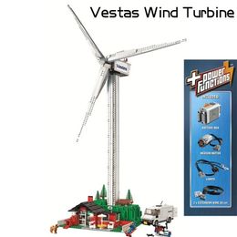 Autres jouets Creative Series Vestas Wind Building PF Générateur de moulin à vent électrique Fit 10268 Briques Jouets pour garçons Cadeaux 231218