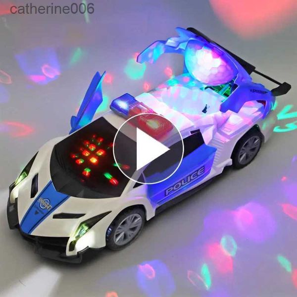 Altri giocattoli Deformazione danzante elettrica rotante universale auto della polizia giocattolo auto ragazzo giocattolo bambino ragazza auto regalo di compleanno di NataleL231024