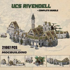 Andere speelgoed Beroemde film MOC BRICKS RIVENDELL UCS BOUWBODKS Magic Fairy Town Complete Model Ultieme Collector Series DIY Assembly Toy 230815