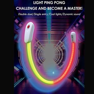 Autres jouets Light LED 1 D Console de jeu Pingpong Wrestle Release Cyclone Hurdle 200 Perles RVB Bascule Couleur Silicone Clavier Double 230911