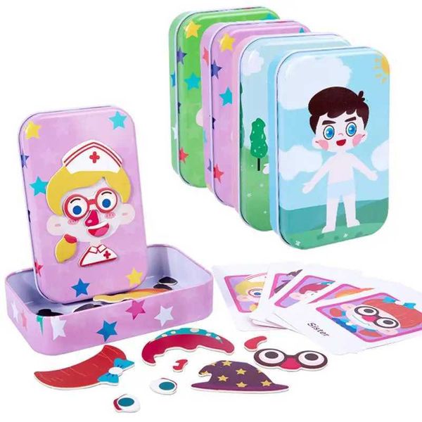 Autres jouets magnétique 3D Puzzle Childrens Habill Up Expression Travel Tin Box Puzzle Game Early Education Fantasy Toy Girl Gift S245176320