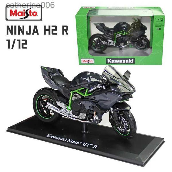 Otros juguetes Maisto 1 12 KAWASAKI NINJA H2R Motocicleta Aleación Diecast Modelo de juguete con base Simulación Moto Colección Regalo Juguetes 1/18 Escala L231024