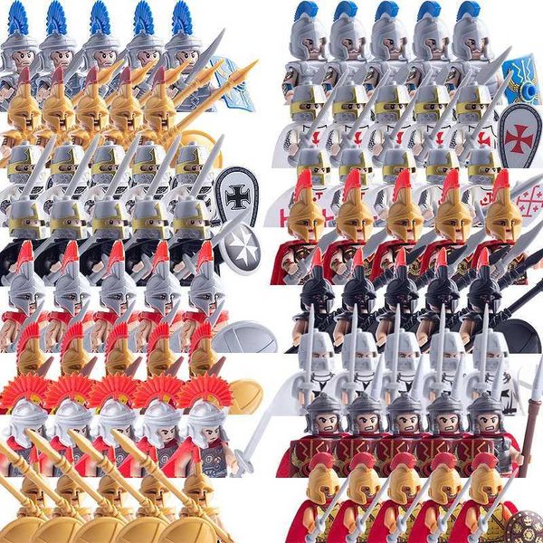 Otros juguetes Militares medievales Militares Digital Bloque de construcción Helmet Soldier Parts Knight Armas Accesorios de Espada Romana Juguetes S245163 S245163