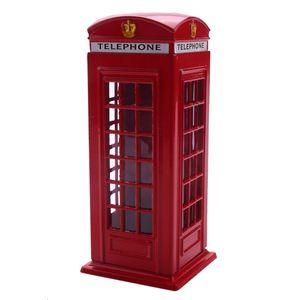 Andere speelgoed metaal Red British English London Telephone Booth Coin Saving Pot Piggy telefoonbox 140x60x60mm 230403