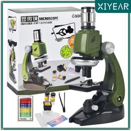 Otros juguetes Kit de microscopio Laboratorio LED 100X 400X 1200X Biológico Hogar Escuela Ciencia Juguete educativo Regalo para niños Niño 231201