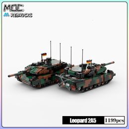 Andere speelgoed Militaire oorlog MOC Luipaard 2A5 Hoofdgevechttank kan soldaten Builder Building Block Model Collection Sets Diy Children Gifts 230801 dragen