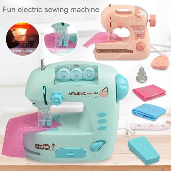 Otros juguetes Mini máquina de coser de juguete portátil de mano máquina de coser de ropa DIY juguete para jugar a las casitas para niños Mini muebles de juguete 230520