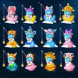 Ander speelgoed Mini Twelve s Fishing Star Astronaut Series Decoratieve bouwstenen voor kleine deeltjes 231118