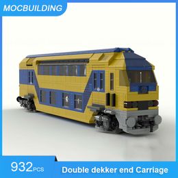 Andere speelgoed MOC Bouwstenen Dutch NS Double Dekker End Carriage DDZ Train Diy Assemble Bricks Transport Creative Gifts 932pcs 230815