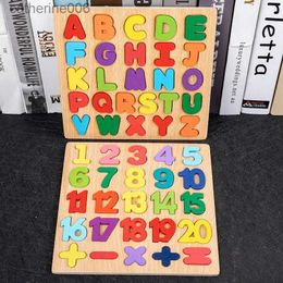 Ander speelgoed Montessori Houten Puzzel 3D Alfabet Letters Nummer Bijpassend Spel Baby Kinderspeelgoed Onderwijs Leren Speelgoed voor kinderen van 2 tot 4 jaarL231024