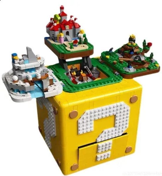 Otros juguetes Juego de películas Modular Super Marioed 64 Question Mark Box Modelo 2064 piezas Bloques de construcción Ladrillos Juguetes para niños Juego de regalo Compatible 71395 231116